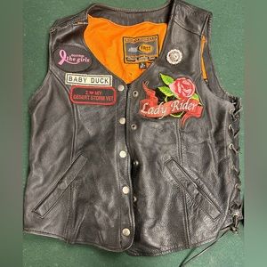 EUC L Blk leather vest,Division of 1st Manufacturing Company,Inc.,First classics